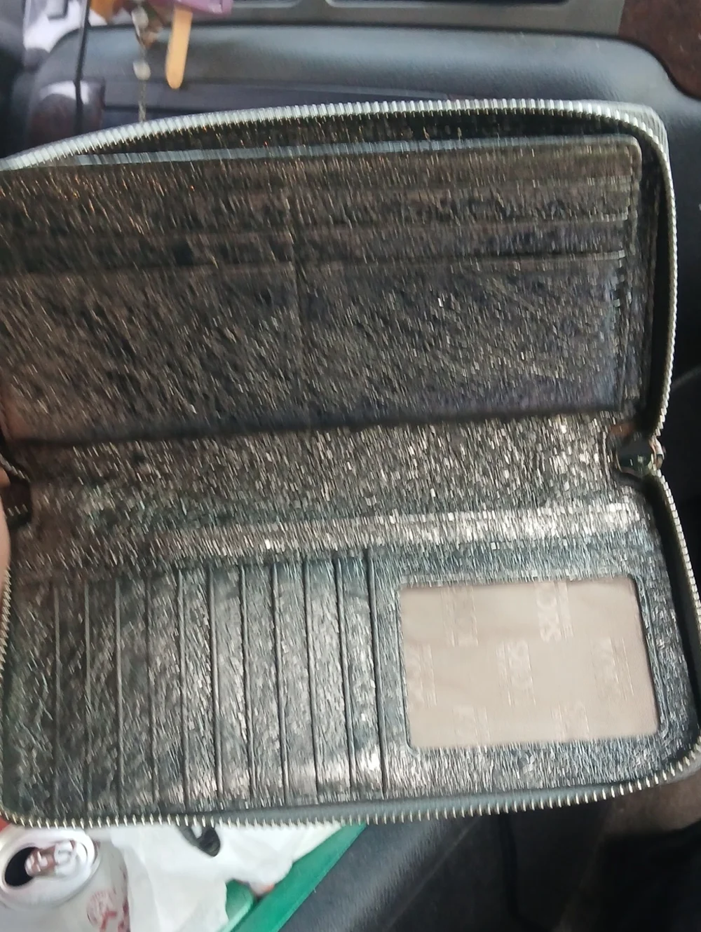 Michael Kors Metallic Silver Zip-Around Wallet